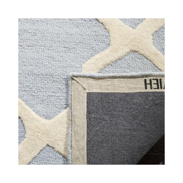 Safavieh 5 x 8 ft. Medium Rectangle Transitional Cambridge- Light Blue and Ivory Hand Tufted Rug - CAM121A-5
