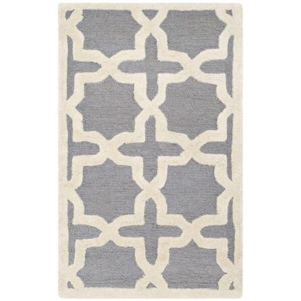 Safavieh Cambridge Hand Tufted Runner RugSilver & Ivory 2 ft.-6 in. x 6 ft. - CAM125D-26