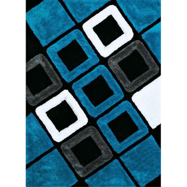 United Weavers 2100 21063 24 1 ft. 10 in. x 3 ft. Finesse Plush Accent RugAqua - 2100 21063  24