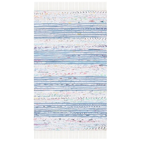 Safavieh 6 x 6 ft. Montauk Contemporary Round Rug, Blue & Ivory - MTK625M-6R
