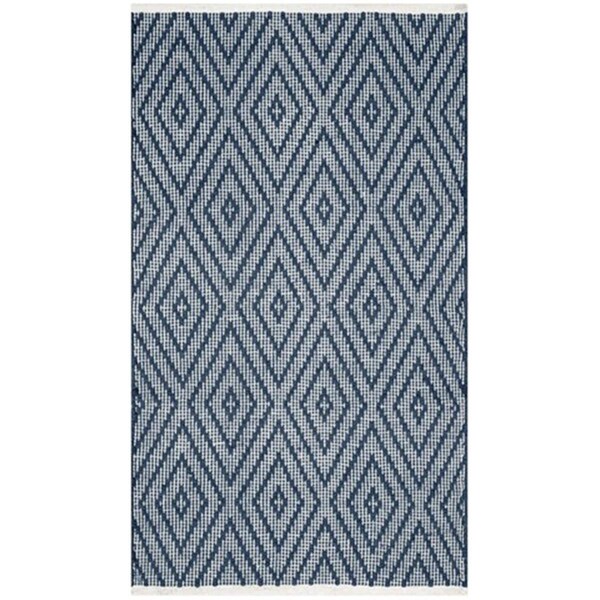 Safavieh Montauk Hand Woven Rectangle Rug- Navy - Ivory- 4 x 6 ft. - MTK811C-4