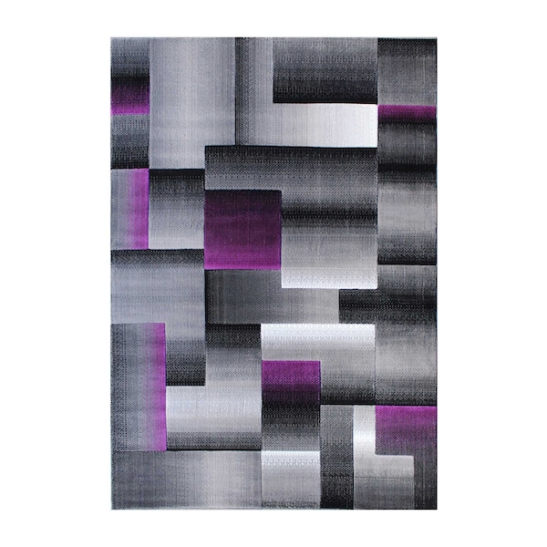 Flash Furniture Purple 5' x 7' Modern Color Blocked Area Rug - ACD-RGTRZ861-57-PU-GG