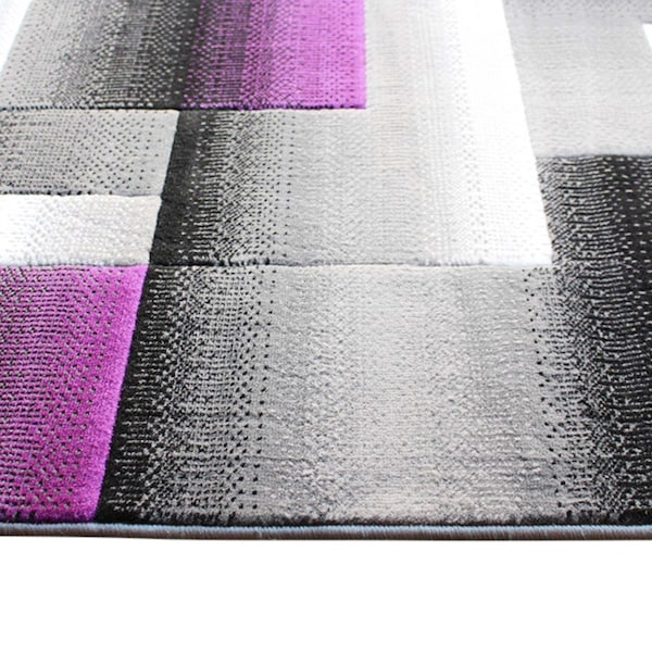 Flash Furniture Purple 5' x 7' Modern Color Blocked Area Rug - ACD-RGTRZ861-57-PU-GG
