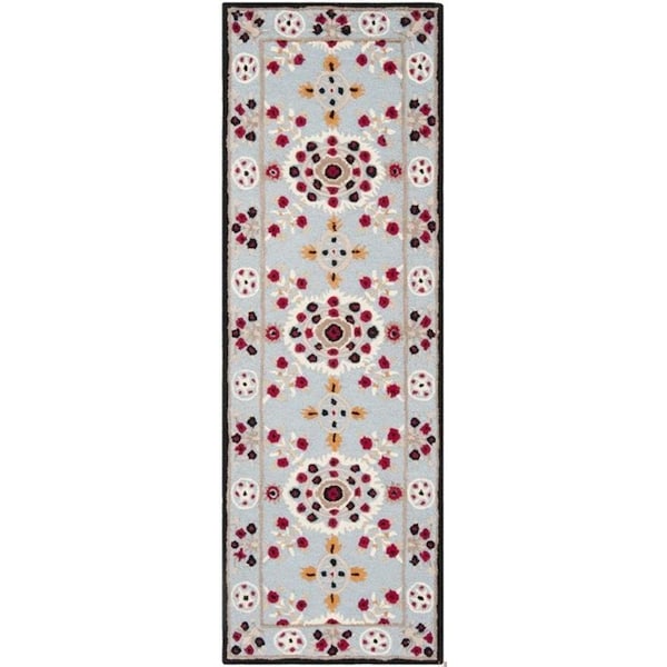 Safavieh Bellagio Hand Tufted Rectangle Rug, Light Blue and Black - 3 x 5 ft. - BLG628B-3