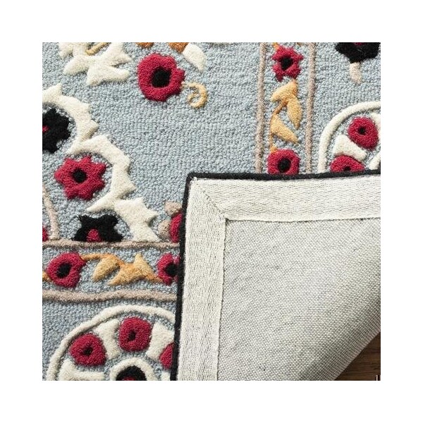Safavieh Bellagio Hand Tufted Rectangle Rug, Light Blue and Black - 3 x 5 ft. - BLG628B-3