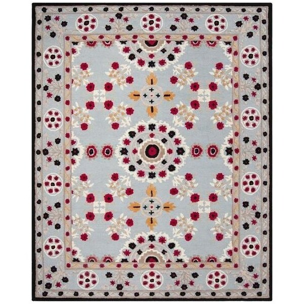 Safavieh Bellagio Hand Tufted Rectangle Rug, Light Blue and Black - 3 x 5 ft. - BLG628B-3