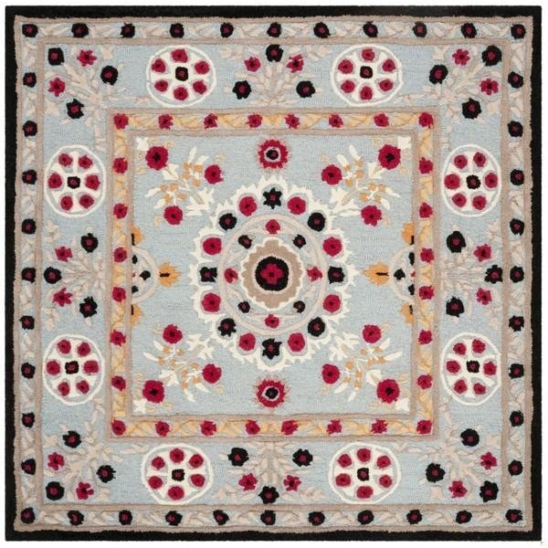 Safavieh Bellagio Hand Tufted Rectangle Rug, Light Blue and Black - 3 x 5 ft. - BLG628B-3