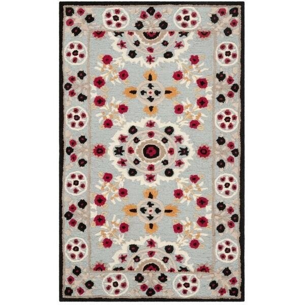 Safavieh Bellagio Hand Tufted Rectangle Rug, Light Blue and Black - 3 x 5 ft. - BLG628B-3