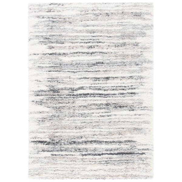 Safavieh 2 ft. -3 in. x 4 ft. Fontana Shag 800 Contemporary Runner Rug, Ivory & Grey - FNT850A-24