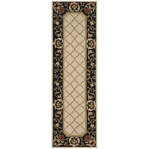Safavieh Easy Care Hand Hooked Runner RugIvory & Black 2 ft.6 in. x 8 ft. - EZC753A-28