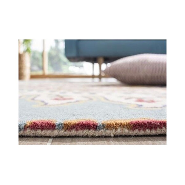 Safavieh Bella Hand Tufted Runner Rug- Ivory - Blue- 2 ft. 6 in. x 4 ft. - BEL118A-24