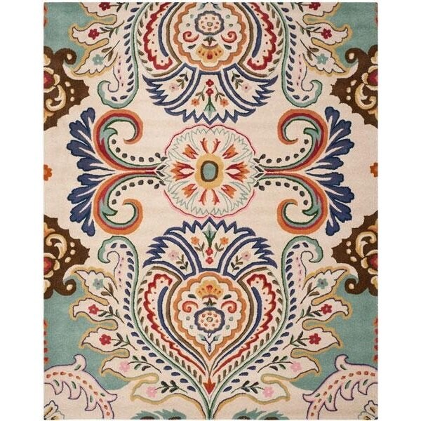 Safavieh Bella Hand Tufted Runner Rug- Ivory - Blue- 2 ft. 6 in. x 4 ft. - BEL118A-24