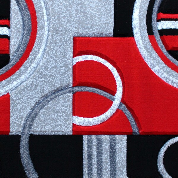 Flash Furniture Red 2' x 3' Geometric Abstract Area Rug - KP-RG953-23-RD-GG