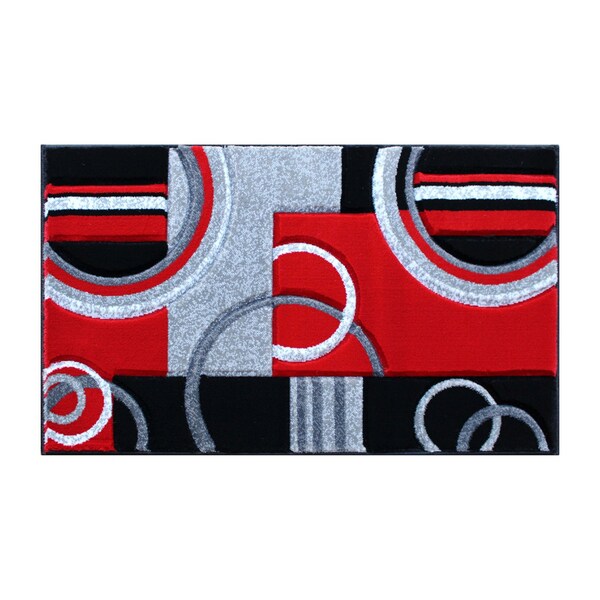Flash Furniture Red 2' x 3' Geometric Abstract Area Rug - KP-RG953-23-RD-GG