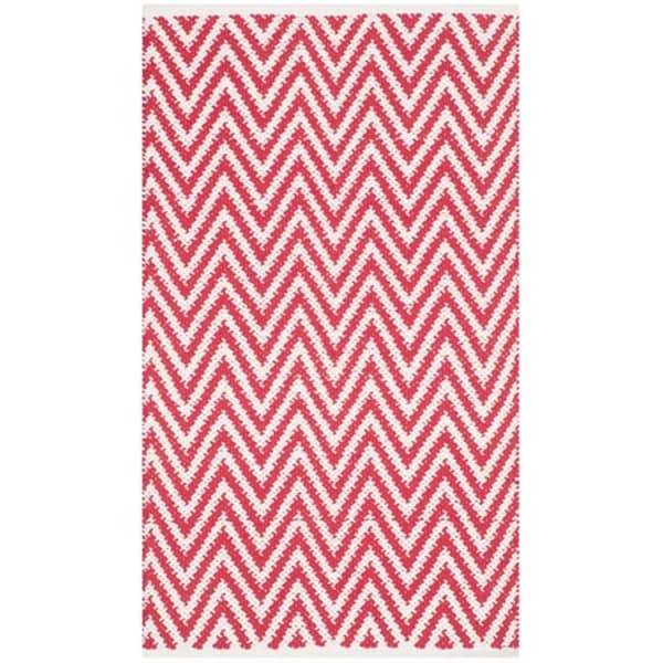 Safavieh Montauk Hand Woven Rectangle Rug- Red - Ivory- 4 x 6 ft. - MTK812K-4