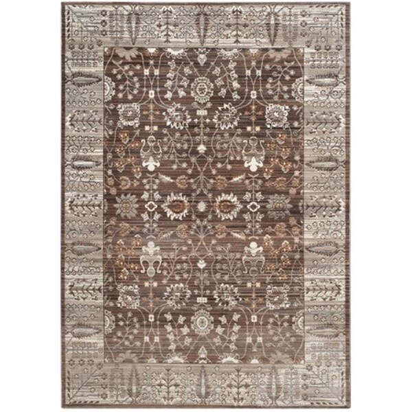 Safavieh Valencia Power Loomed Rectangle Rug- Brown - Beige- 4 x 6 ft. - VAL118F-4