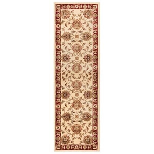 Perfectpillows 2 ft. 7 in. x 12 ft. Timeless Abbasi Traditional Runner Area Rug - Ivory - PE2589398