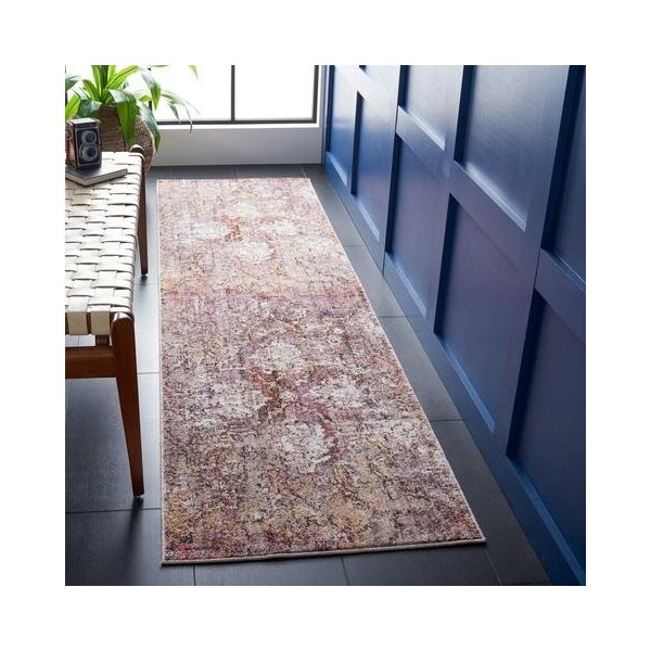 Safavieh 7 x 7 ft. Bristol Square Power Loomed Rug Pink & Grey - BTL487U-7SQ