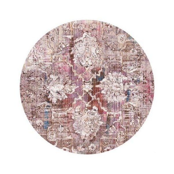 Safavieh 7 x 7 ft. Bristol Square Power Loomed Rug Pink & Grey - BTL487U-7SQ