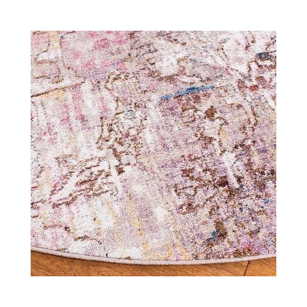 Safavieh 7 x 7 ft. Bristol Square Power Loomed Rug Pink & Grey - BTL487U-7SQ