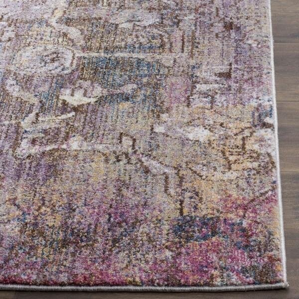 Safavieh 7 x 7 ft. Bristol Square Power Loomed Rug Pink & Grey - BTL487U-7SQ