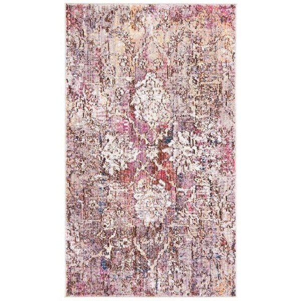 Safavieh 7 x 7 ft. Bristol Square Power Loomed Rug Pink & Grey - BTL487U-7SQ