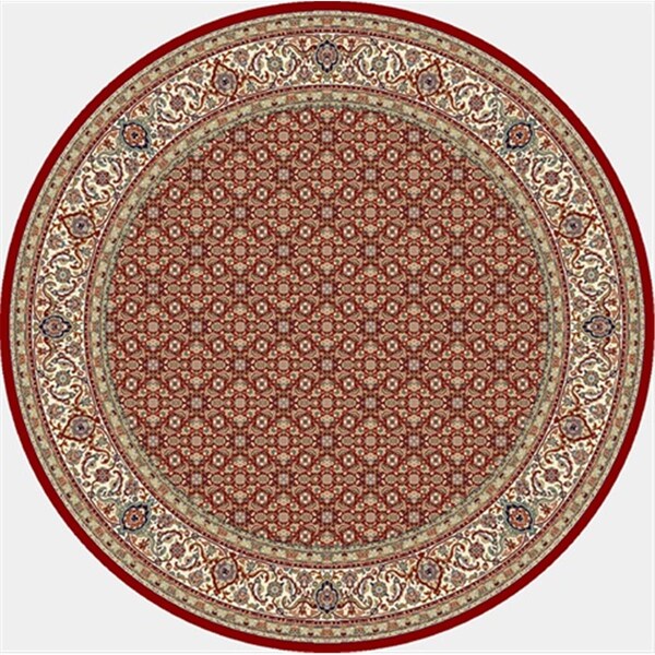 Dynamic Rugs Ancient Garden 5 ft. 3 in. Round 57011-1414 Rug - Red/Ivory - ANR5570111414