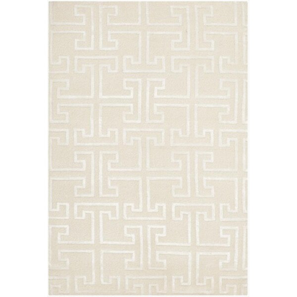Safavieh 2 x 3 ft. Small Rectangle Contemporary Tibetan Ivory and White Hand Knotted Rug - TB832B-2