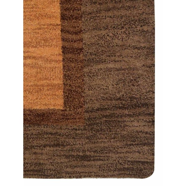 Jensendistributionservices 6 x 9 ft. Hand Knotted Wool Floral Rectangle Area Rug, Gold & Brown - MI1556867