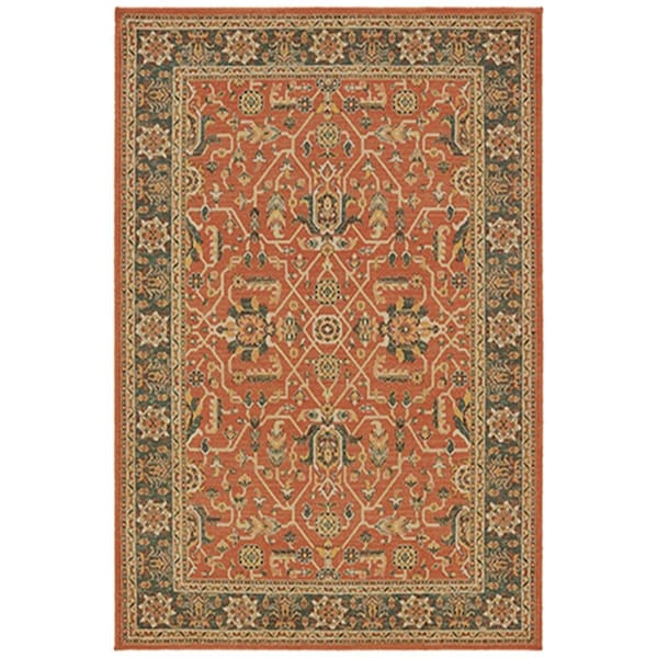 Oriental Weavers 5 ft. 3 in. x 7 ft. 6 in. Toscana Rectangular Area Rug Orange - T9537C160230ST