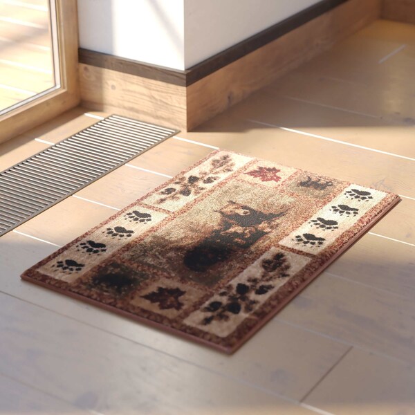 Flash Furniture 2' x 3' Brown Mother Bear & Cubs Olefin Area Rug - OKR-RG1114-23-BN-GG