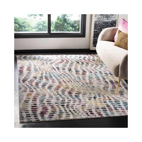 Safavieh 9 x 12 ft. Aria Rectangle Power-Loomed Rug Cream & Wine - ARA121S-9