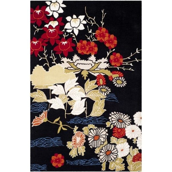 Safavieh Bella Small Rectangle Rug, Black and Multi - 4 x 6 ft. - BEL124A-4
