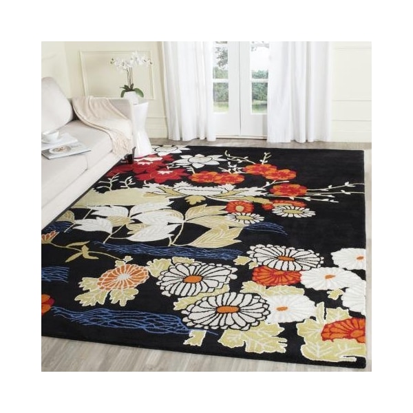 Safavieh Bella Small Rectangle Rug, Black and Multi - 4 x 6 ft. - BEL124A-4