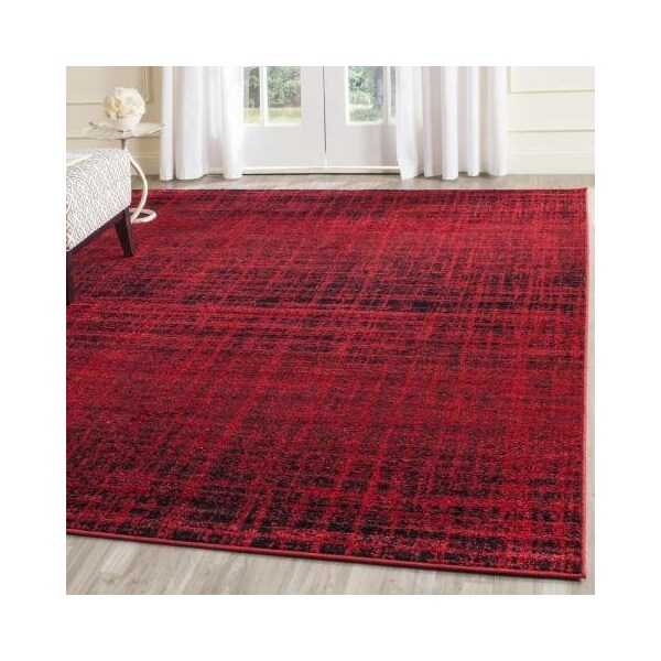 Safavieh Adirondack Power Loomed Runner Rug, Red and Black - 2 ft.-6 in. x 16 ft. - ADR116F-216