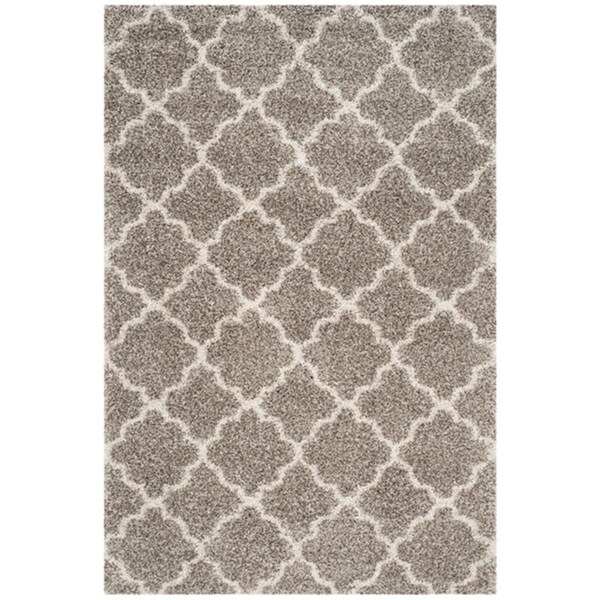 Safavieh 10 x 14 ft. SGH-Hudson Power Loomed Large Rectangle Shag RugGrey & Ivory - SGH282B-10