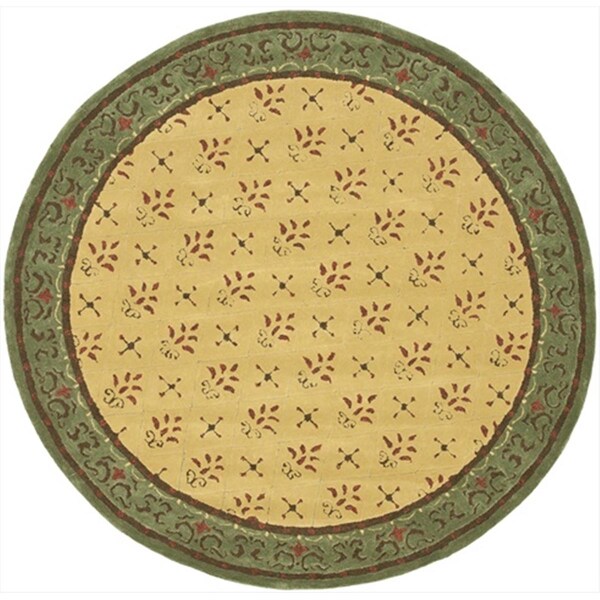 Safavieh 6 x 6 ft. Round- Transitional DuraRug Beige And Red Hand Hooked Rug - EZC479B-6R