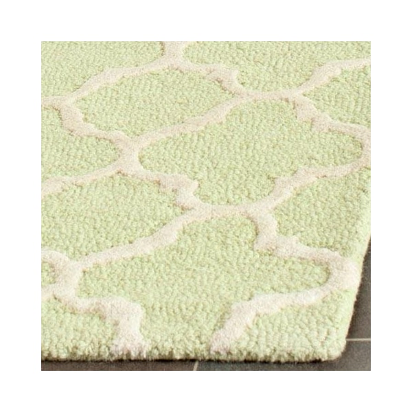 Safavieh Cambridge Hand Tufted Square Rugs, Light Green and Ivory - 6 x 6 ft. - CAM130B-6SQ