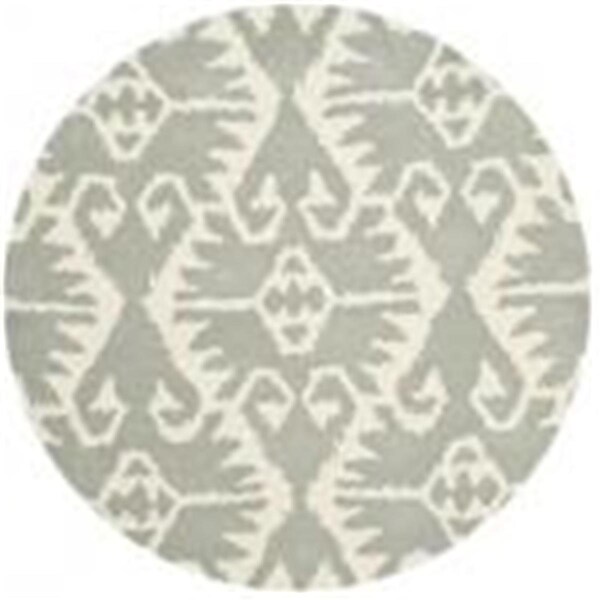 Safavieh 7 x 7 ft. Round Contemporary Wyndham Grey and Ivory Hand Tufted Rug - WYD323G-7R