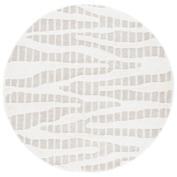 Safavieh 6 x 6 ft. Manhattan Contemporary Round Hand Tufted Rug; Beige & Ivory - MAN159B-6R
