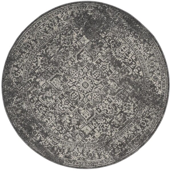 Safavieh Evoke Round Area Rug, Grey and Ivory - 5 ft.-1 in. x 5 ft.-1 in. - EVK256D-5R