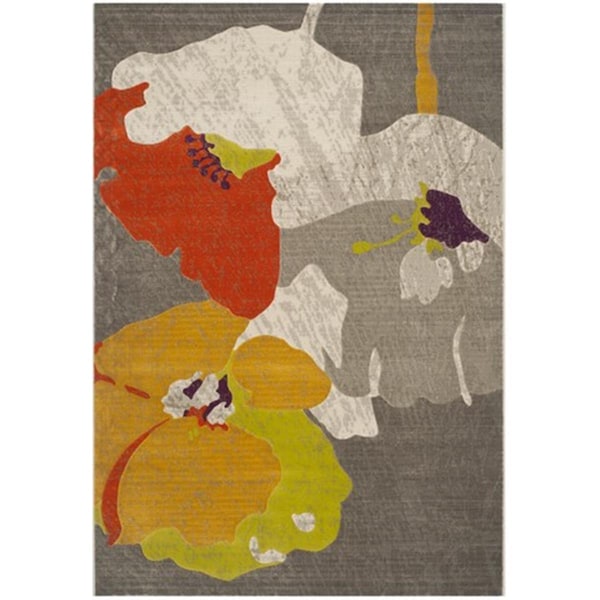 Safavieh Porcello Power Loomed Small Rectangle Rug- Dark Grey - Ivory- 4 Ft. 1 In. X 6 Ft. - PRL7731D-4