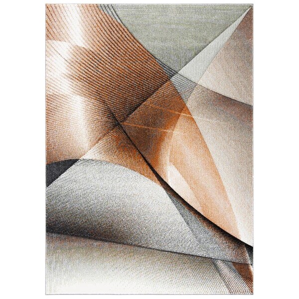 Safavieh Modern Hollywood Round Area RugGrey & Orange 6 ft.7 in. x 6 ft.7 in. - HLW715P-7R