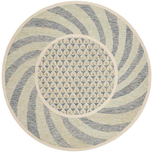 Safavieh Novelty 5 ft. Round Area Rug Ivory Blue & Gold - NOV108D-5R
