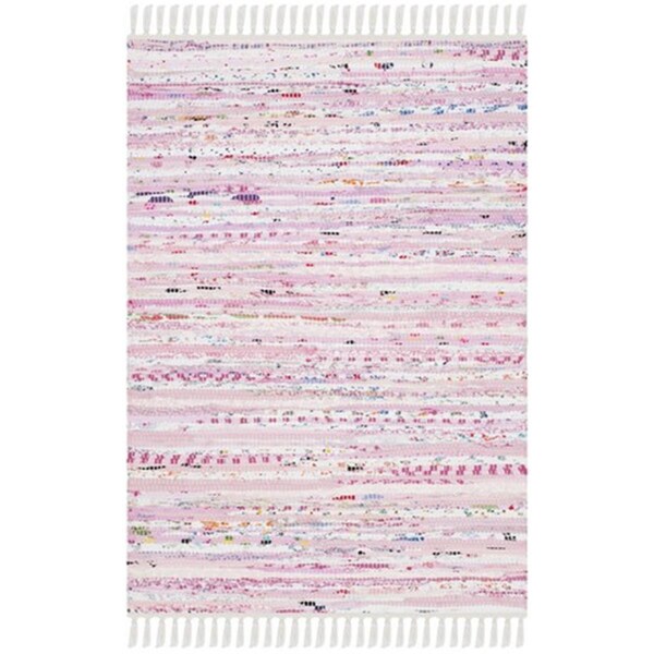 Safavieh Rag Rug Hand Woven Runner Rug- Light Pink - Multi- 2 ft. 3 in. x 7 ft. - RAR125E-27