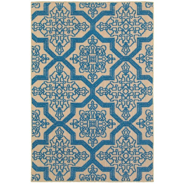 Oriental Weavers Cayman 2541M 5x8 Rectangle - Sand/ Blue-Polypropylene - C2541M160230ST