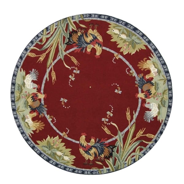 Safavieh Chelsea Round Rug- Burgundy 5 -6 Inch X 5 -6 Inch - HK56C-5R