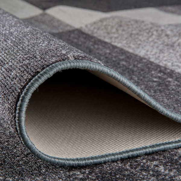 World Rug Gallery Contemporary Modern Geometric Boxes Design Non-Slip Area Rug 5'3'' x 7'3'' Gray - 506GRAY5X7
