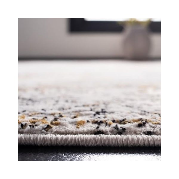 Safavieh 3 x 5 ft. Amalfi 500 Power Loomed Rectangle RugCreme & Gold - AMF572A-3