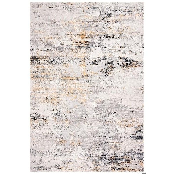 Safavieh 3 x 5 ft. Amalfi 500 Power Loomed Rectangle RugCreme & Gold - AMF572A-3